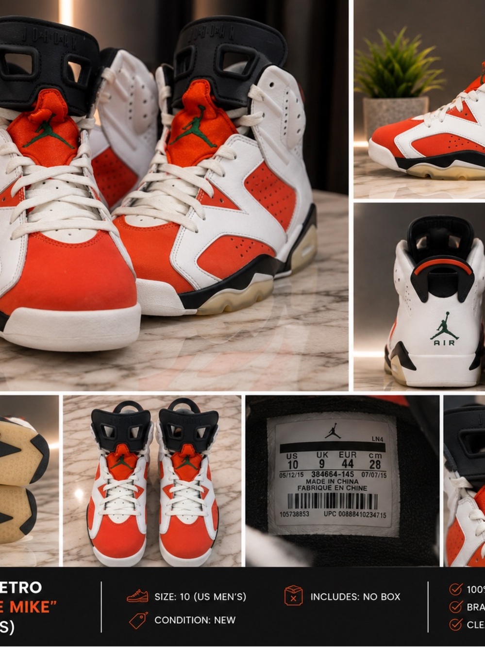 Jordan Men’s Sneakers Orange White Black